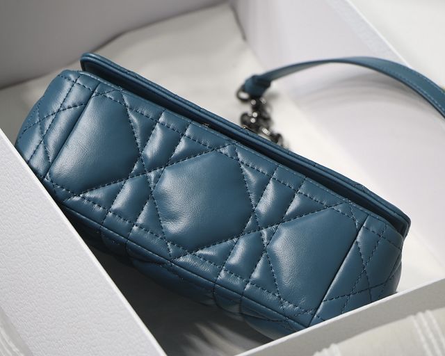Dior original macrocannage calfskin small caro bag M9241 blue