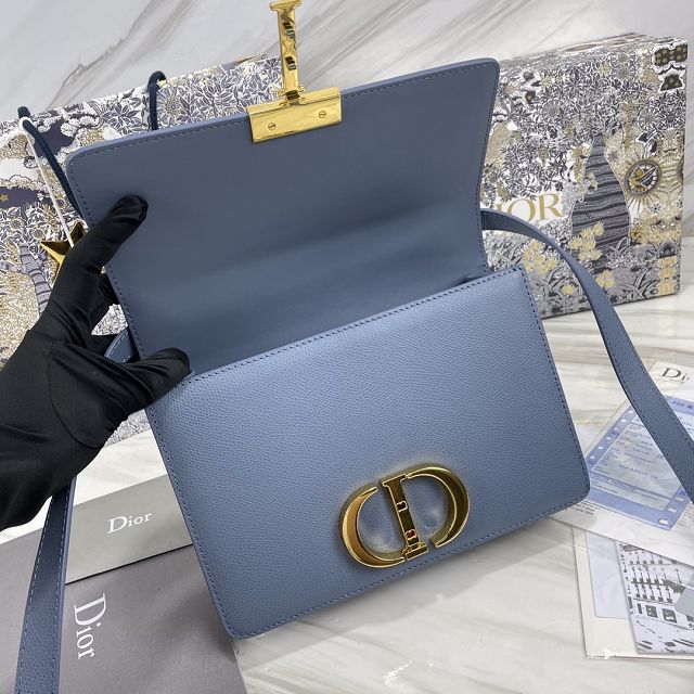 Dior original grained calfskin 30 montaigne bag M9203 light blue