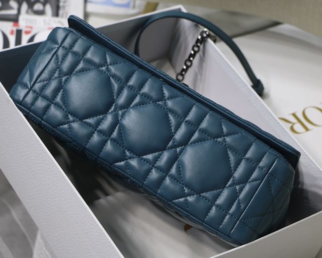 Dior original macrocannage calfskin large caro bag M9243 blue