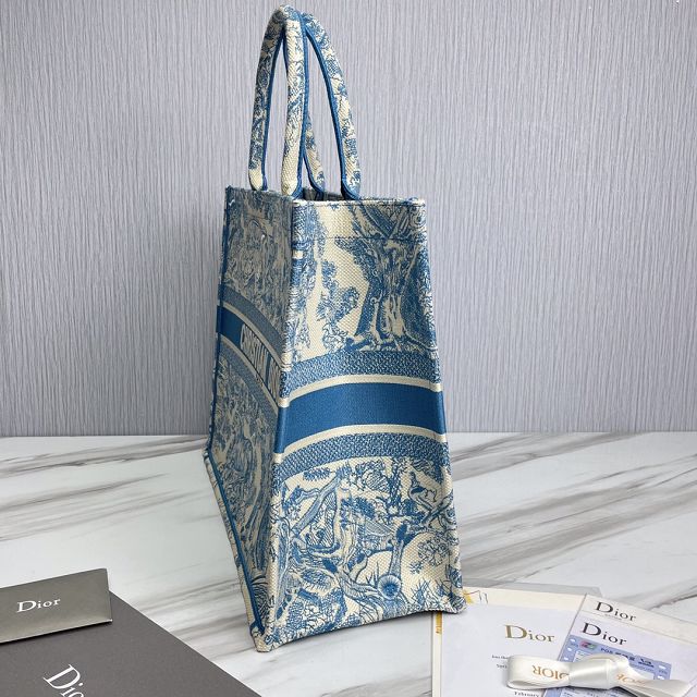 Dior original canvas large book tote bag M1286-4 blue