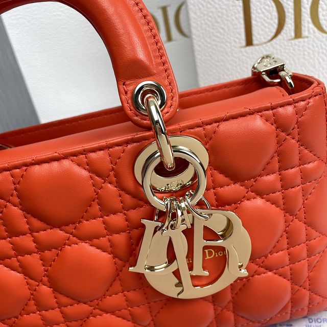 Dior original lambskin lady D-Joy bag M0540C bright orange