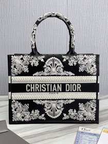 Dior original calfskin medium book tote bag M1296 black