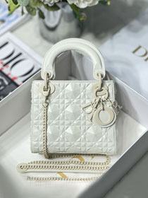 Dior original calfskin mini lady dior bag M0505S white