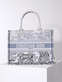 Dior original canvas medium book tote bag M1296-4 grey