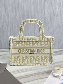 Dior original canvas mini book tote bag S5475 white