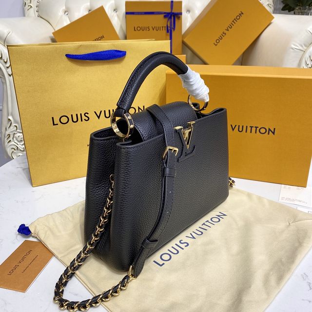 Louis vuitton original calfskin capucines BB handbag M59512 black