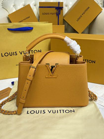 Louis vuitton original calfskin capucines BB handbag M59512 yellow