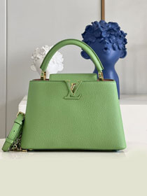 Louis vuitton original calfskin capucines BB handbag M59653 green