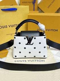 Louis vuitton original calfskin capucines mini handbag M20372 white&black