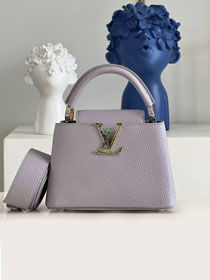 Louis vuitton original calfskin capucines mini handbag M58718 light purple