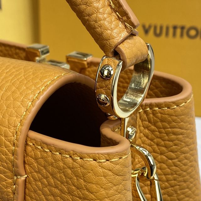 Louis vuitton original calfskin capucines mini handbag M59709 yellow