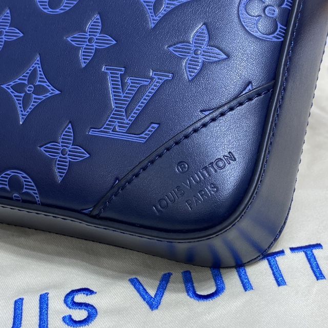 Louis vuitton original monogram calfskin messenger bag M45760 blue