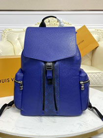 Louis vuitton original taiga leather outdoor backpack M30419 blue
