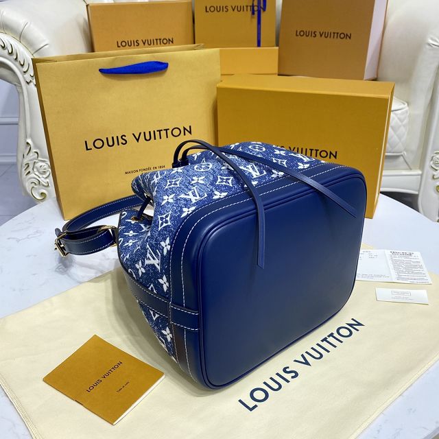 Louis vuitton original denim neonoe bag m59606 blue
