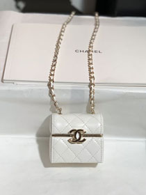 CC original lambskin mini box with chain AP2655 white