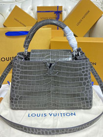 Louis vuitton original crocodile calfskin capucines mm handbag M42259 grey