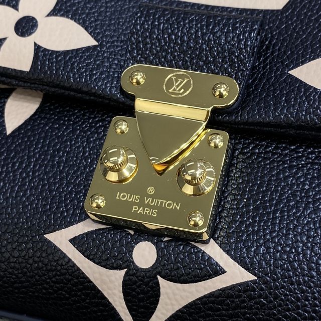 Louis vuitton original calfskin madeleine MM handbag M46041 black&apricot