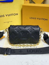 2022 Louis vuitton original calfskin wallet on strap M81398 black