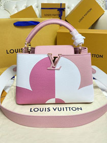 Louis vuitton original calfskin capucines BB handbag M59532 pink