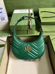 2022 GG original calfskin marmont half-moon-shaped mini bag 699514 green