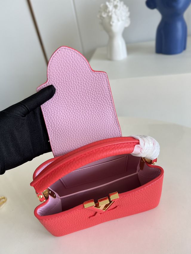 Louis vuitton original calfskin capucines mini handbag M20513 red