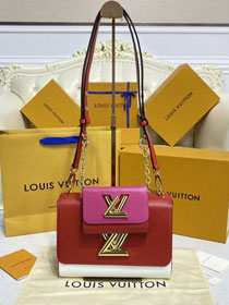 Louis vuitton original epi leather twist MM handbag M59884 red