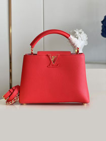 Louis vuitton original calfskin capucines BB handbag M59653 red