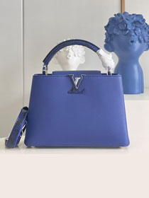 Louis vuitton original calfskin capucines BB handbag M92667 blue