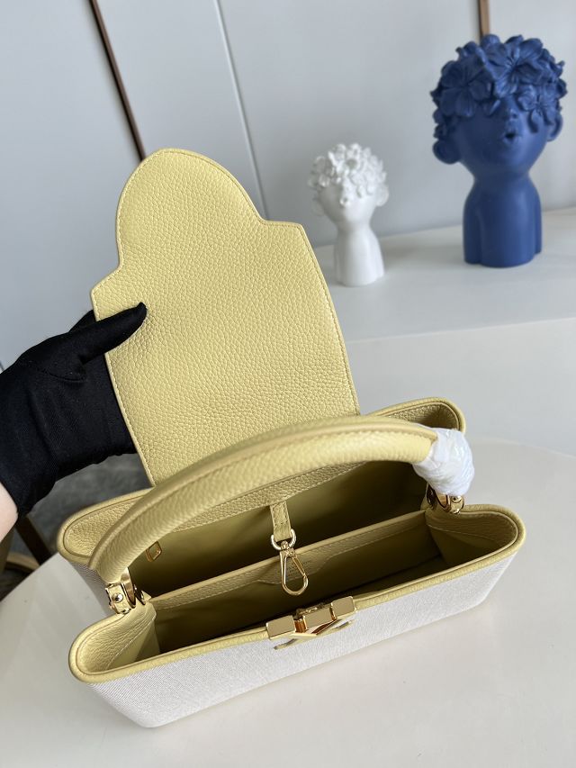 Louis vuitton original canvas capucines mm handbag M59872 yellow