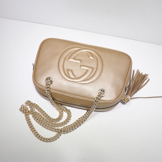 GG original calfskin chain shoulder bag 308983 gold