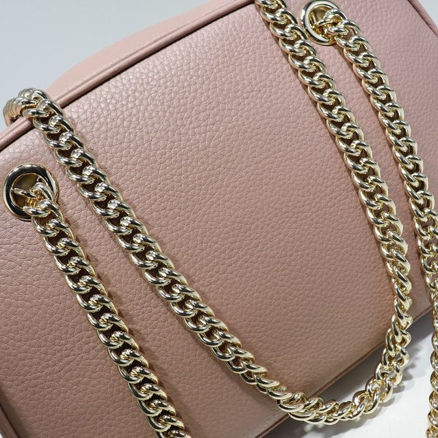 GG original calfskin chain shoulder bag 308983 light pink