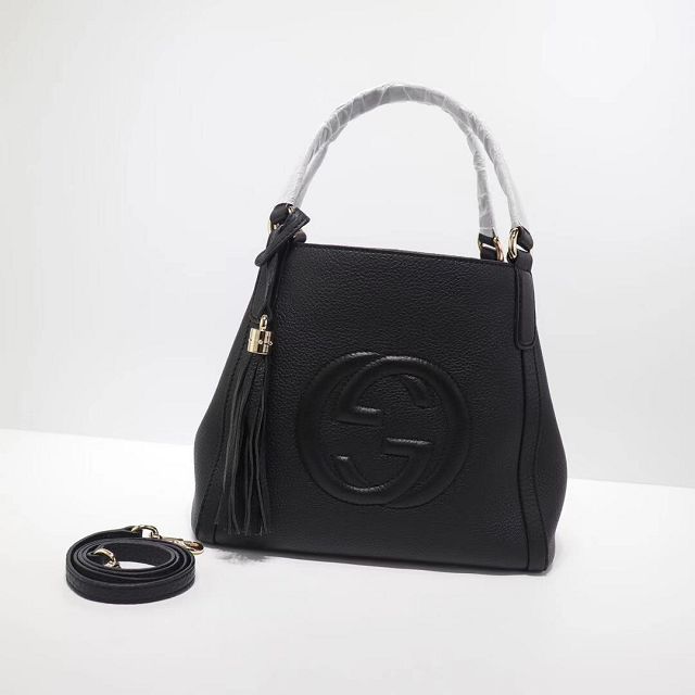 GG original calfskin small tote bag 336751 black