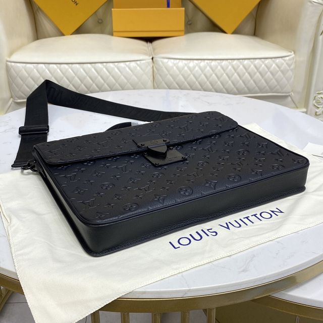 Louis vuitton original calfskin S-Lock briefcase M20835 black