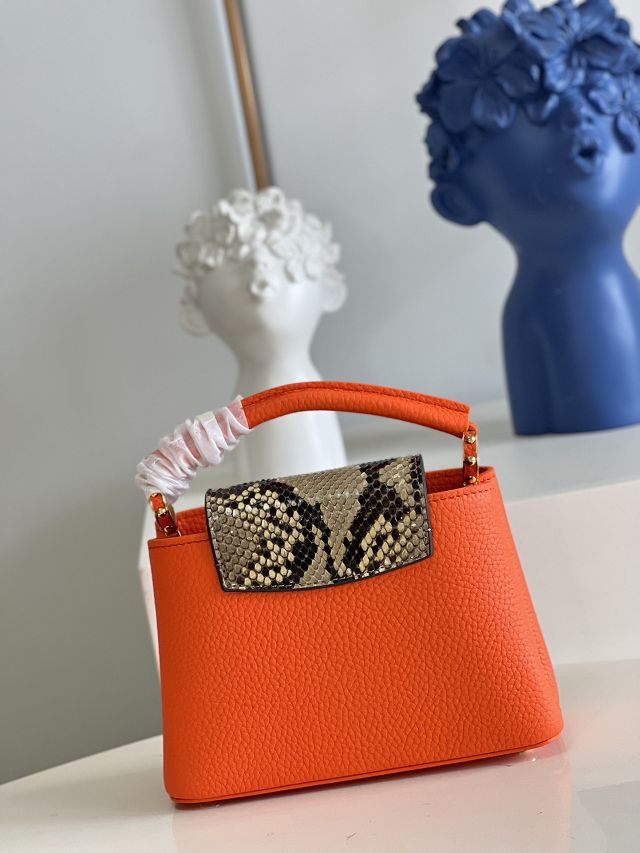 Louis vuitton original calfskin capucines mini handbag M55986 orange