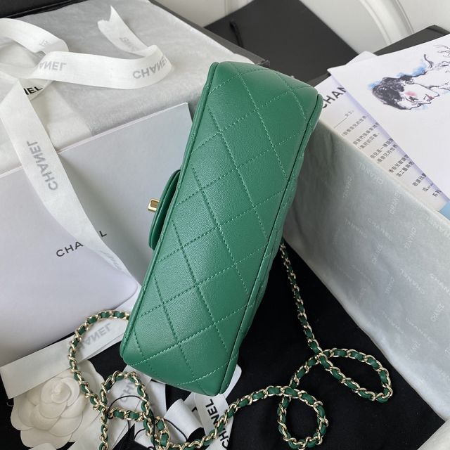 CC original lambskin top handle flap bag bag AS2431-2 green