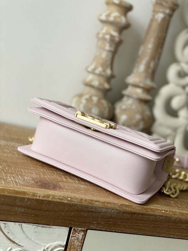 CC original grained calfskin small boy handbag A67085 light pink