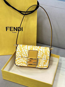 Fendi original canvas mini 1997 baguette bag 8BR712 yellow