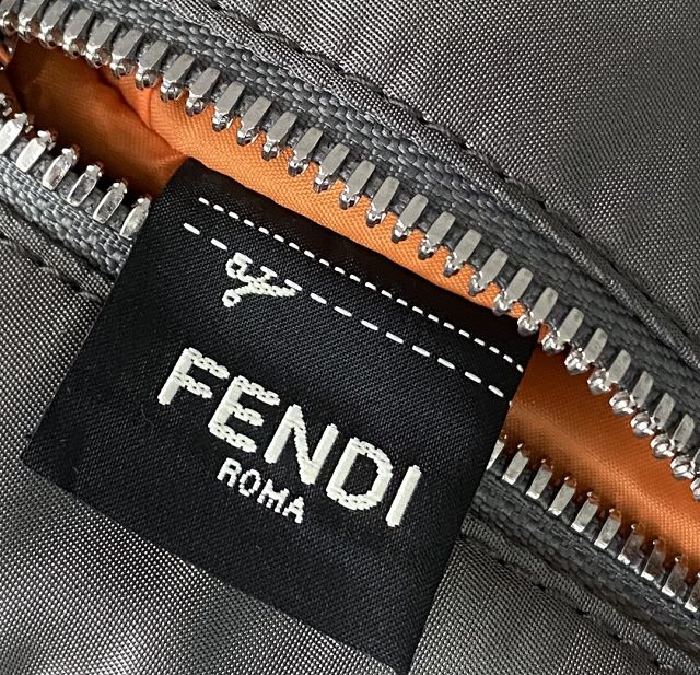 Fendi original nylon maxi baguette bag 8BR805 grey