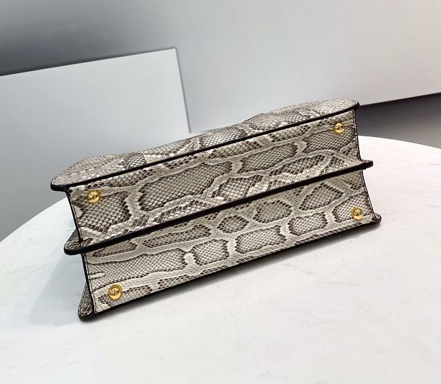 Fendi original python leather medium peekaboo ISeeU bag 8BN321 grey