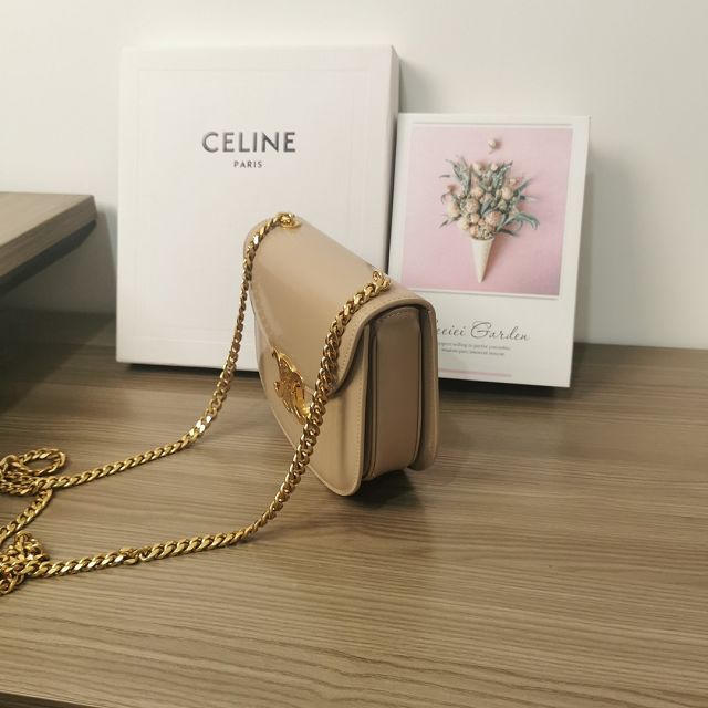 Celine original calfskin teen besace triomphe chain bag 110412 safari