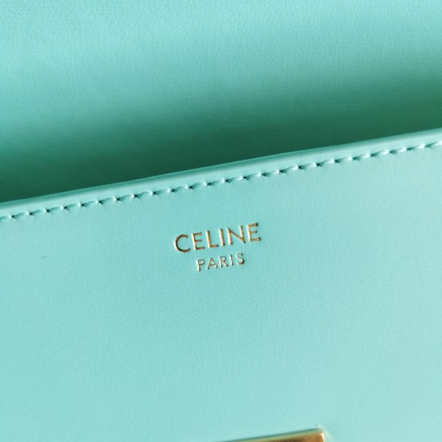 Celine original calfskin triomphe shoulder bag 194143 blue