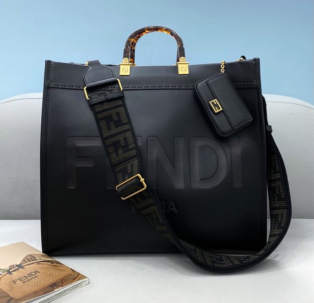 Fendi original calfskin large sunshine shopper bag 8BH372 black