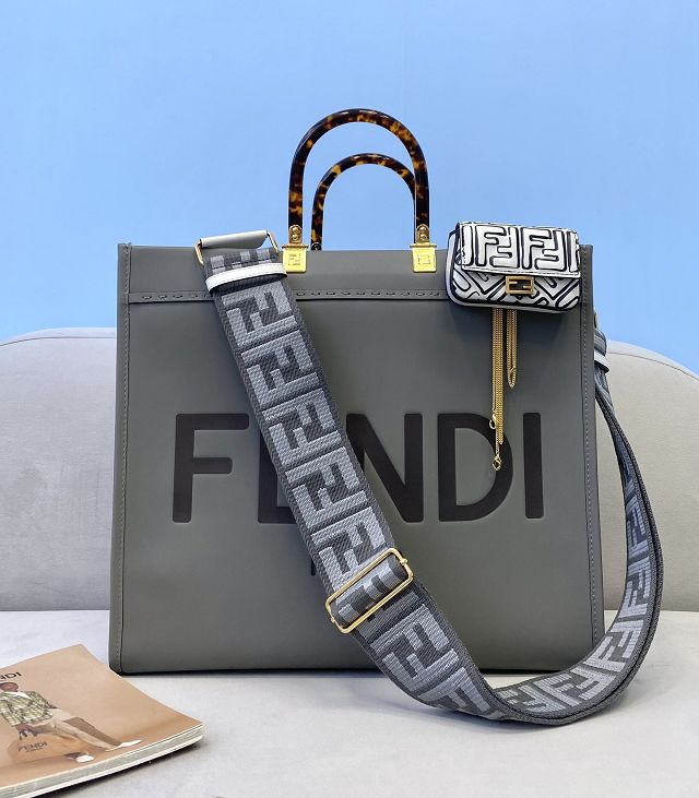 Fendi original calfskin large sunshine shopper bag 8BH372 grey