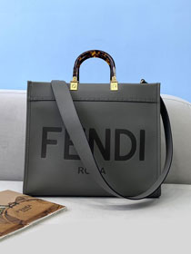 Fendi original calfskin medium sunshine shopper bag 8BH386 grey