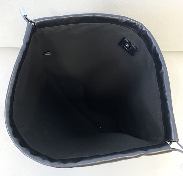 Fendi original calfskin large drawstring bag 8BH352 black