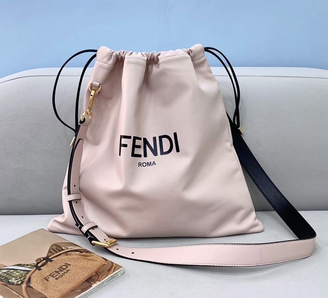 Fendi original calfskin large drawstring bag 8BH352 pink