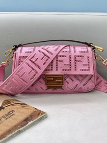 Fendi original canvas medium baguette bag 8BR600 pink