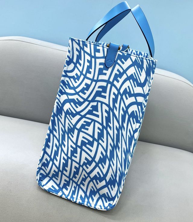 Fendi original canvas medium shopping bag 8BH395 blue