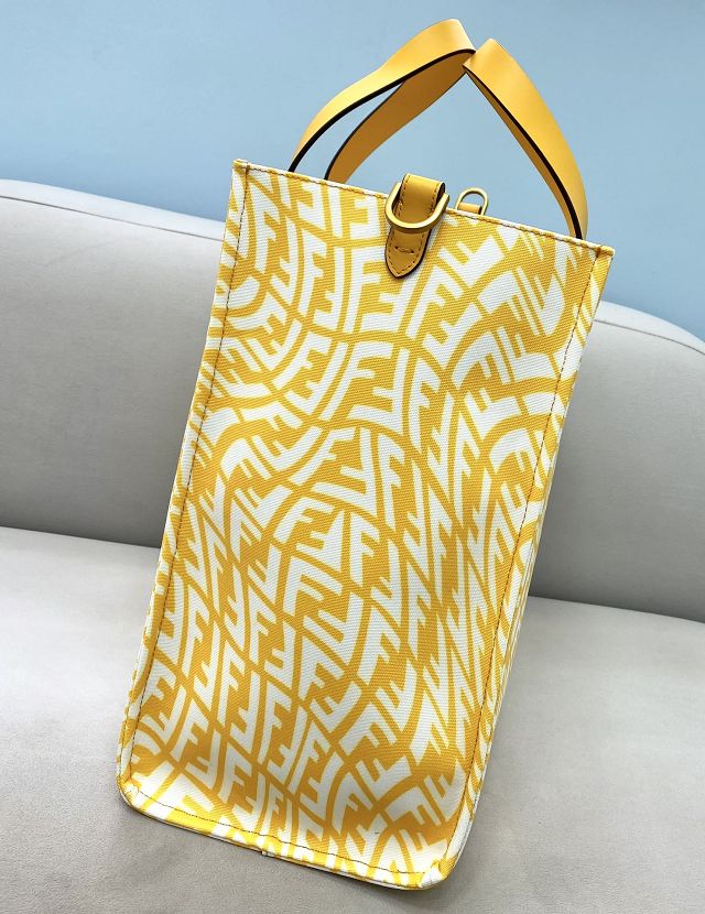 Fendi original canvas medium shopping bag 8BH395 yellow