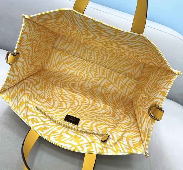 Fendi original canvas medium shopping bag 8BH395 yellow